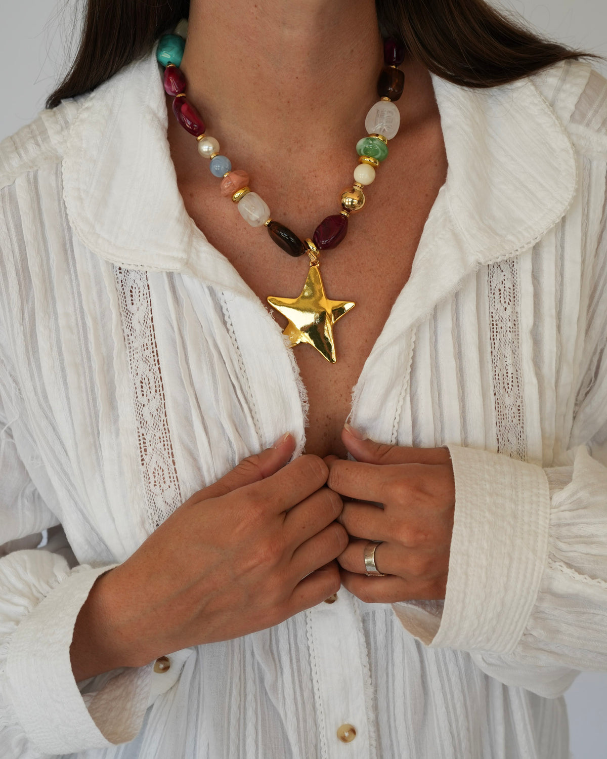 Ryan Beaded Star Necklace
