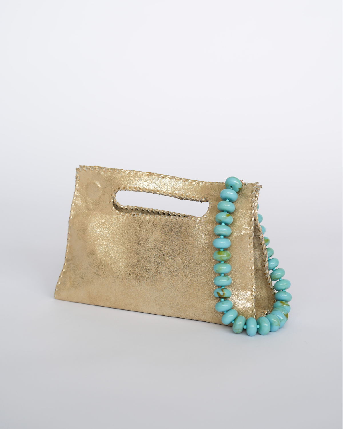 Good as Gold Suede Leather Clutch
