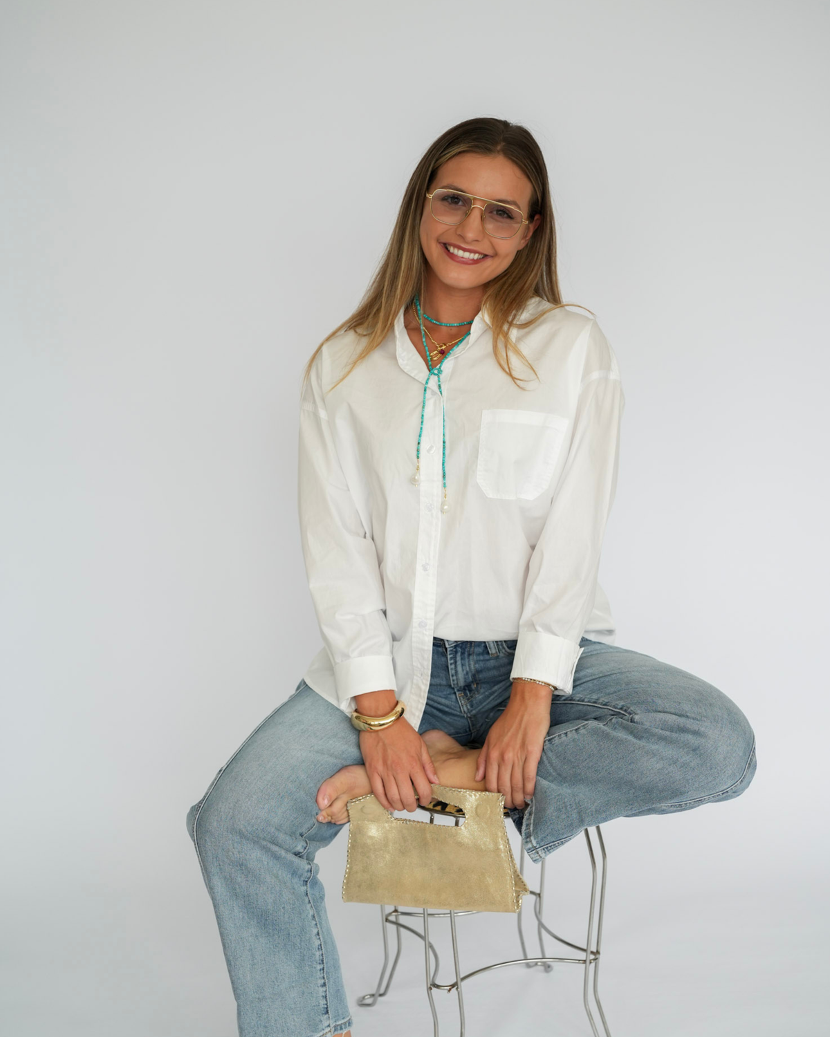 Good as Gold Suede Leather Clutch