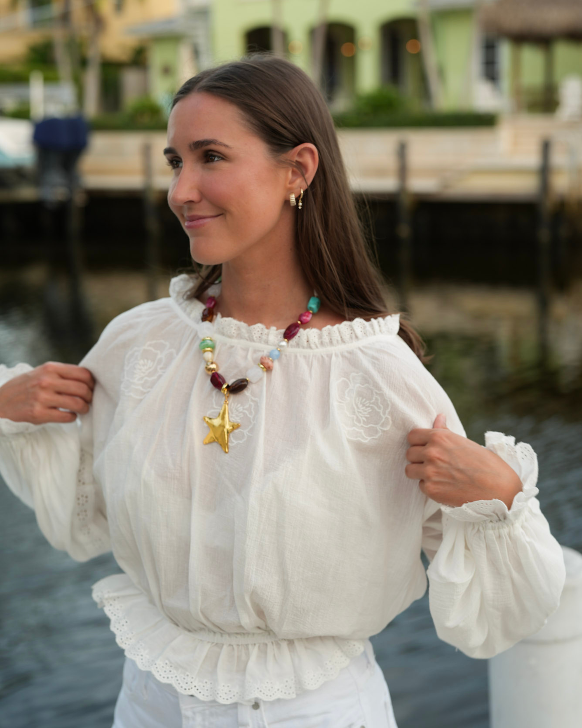 Kim Woven Cotton Embroidered Blouse