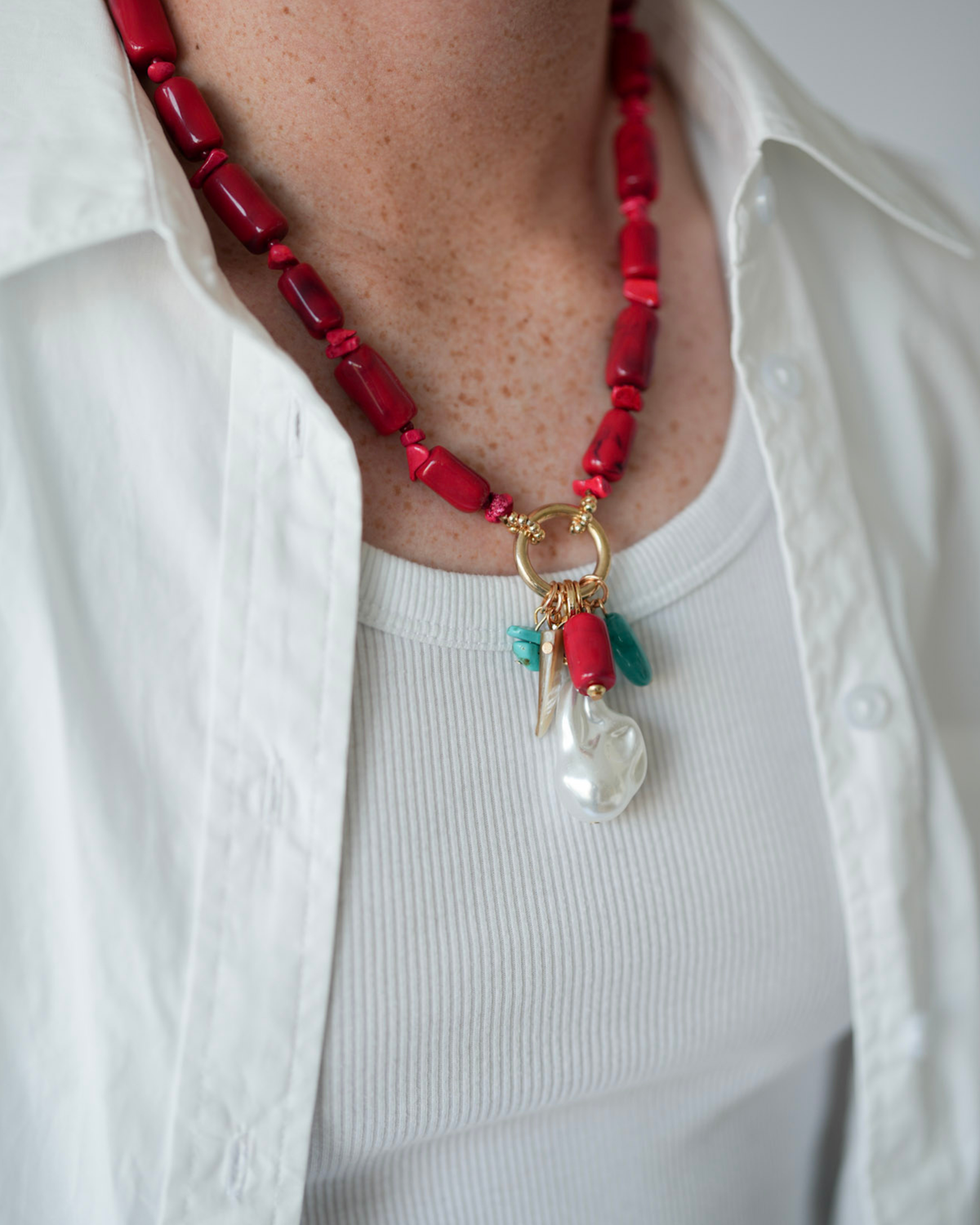 Riviera Beaded Charm Necklace
