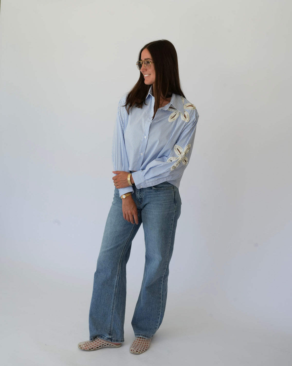 Flora Button Up