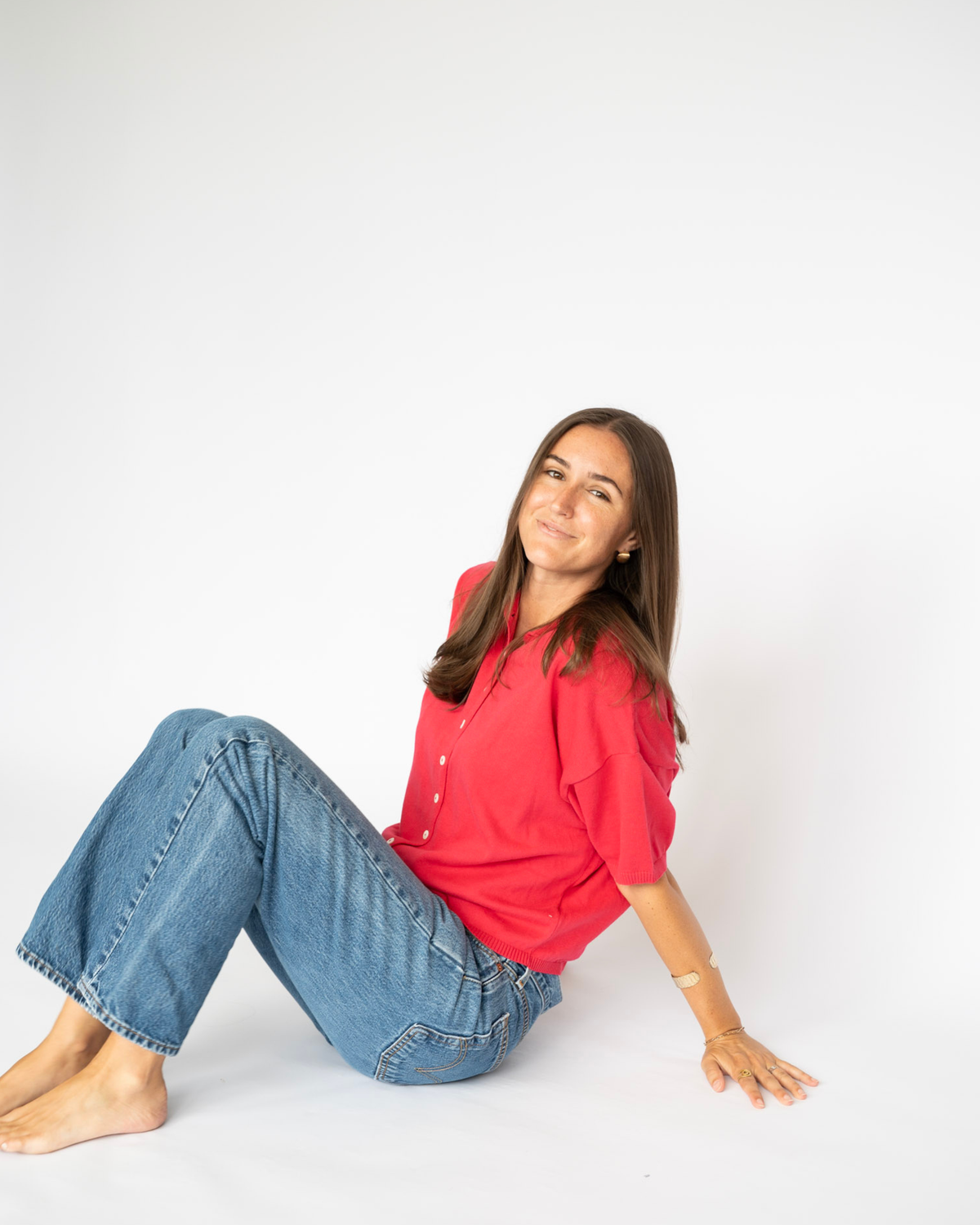 Red-ish Half-Sleeve Cardigan