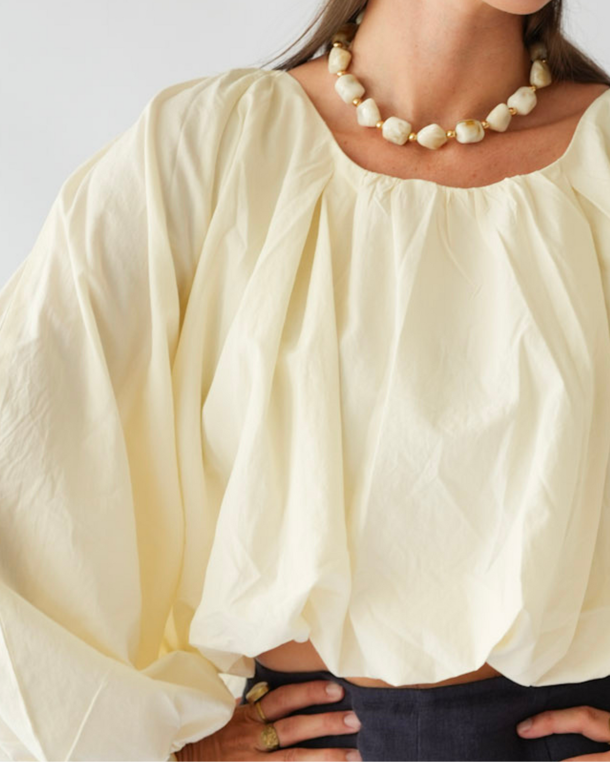 Evelyn Cream Beaded Necklace